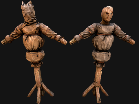 Wooden Dummy Medieval Training Camp Environment Modèle 3D