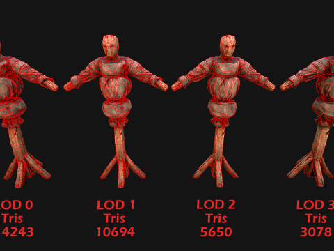 Wooden Dummy Medieval Training Camp Environment 3D Модель