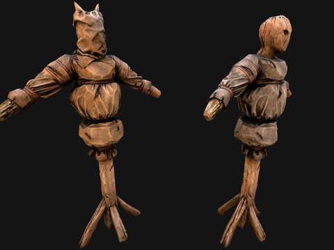 Wooden Dummy Medieval Training Camp Environment 3D Модель
