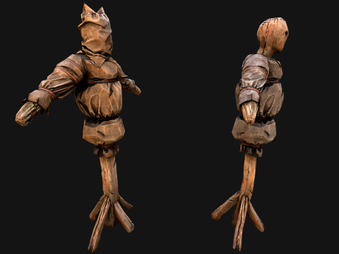 Wooden Dummy Medieval Training Camp Environment 3D Модель