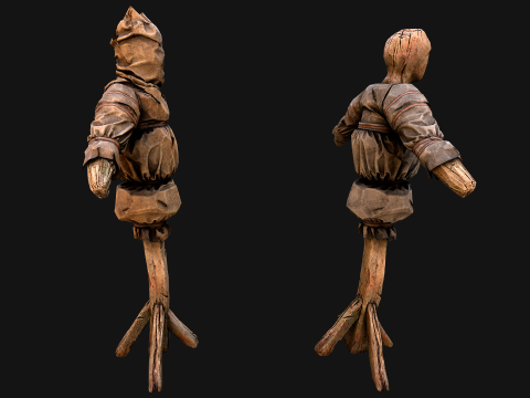 Wooden Dummy Medieval Training Camp Environment 3D Модель