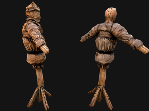 Wooden Dummy Medieval Training Camp Environment 3D Модель