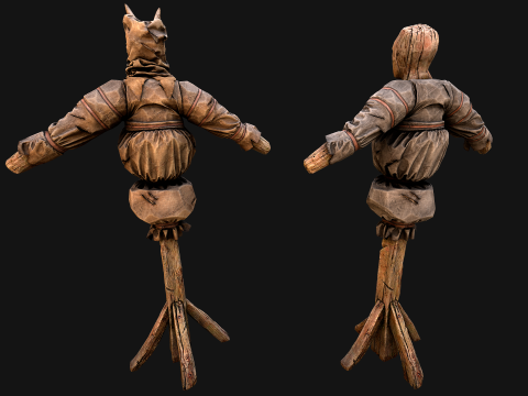 Wooden Dummy Medieval Training Camp Environment 3D Модель