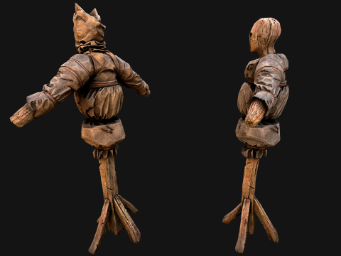 Wooden Dummy Medieval Training Camp Environment 3D Модель