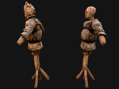 Wooden Dummy Medieval Training Camp Environment 3D Модель