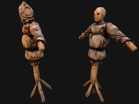 Wooden Dummy Medieval Training Camp Environment 3D Модель