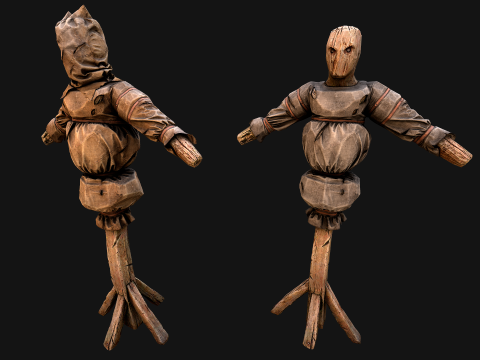 Wooden Dummy Medieval Training Camp Environment 3D Модель