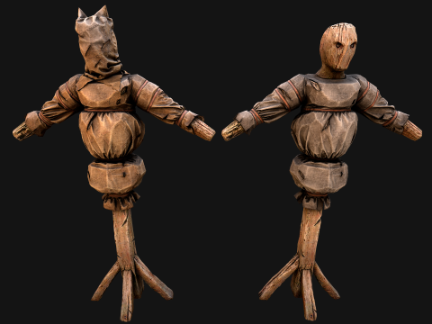 Wooden Dummy Medieval Training Camp Environment 3D Модель