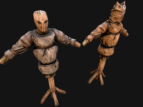 Wooden Dummy Medieval Training Camp Environment 3D Модель