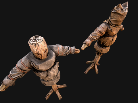 Wooden Dummy Medieval Training Camp Environment 3D Модель