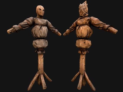 Wooden Dummy Medieval Training Camp Environment 3D Модель