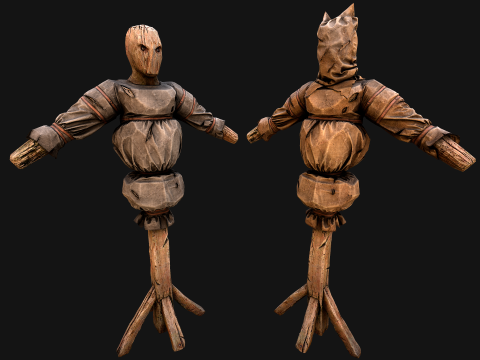 Wooden Dummy Medieval Training Camp Environment 3D Модель