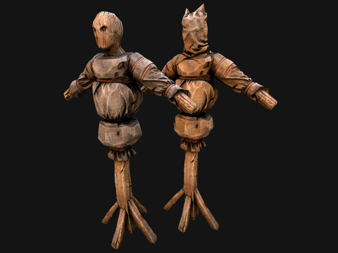 Wooden Dummy Medieval Training Camp Environment 3D Модель