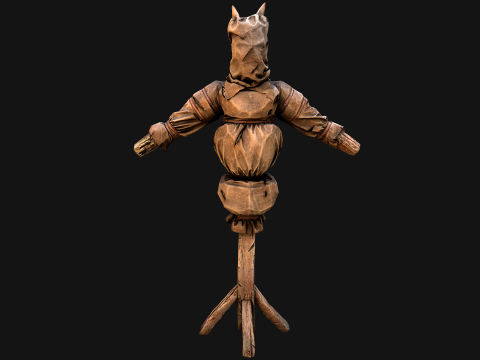 Wooden Dummy Medieval Training Camp Environment 3D Модель