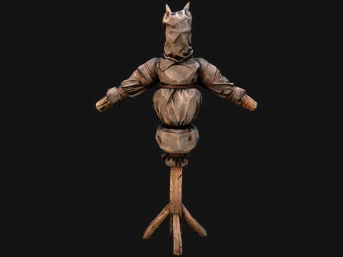 Wooden Dummy Medieval Training Camp Environment 3D Модель