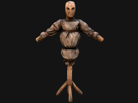 Wooden Dummy Medieval Training Camp Environment 3D Модель