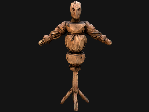 Wooden Dummy Medieval Training Camp Environment 3D Модель