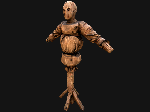 Wooden Dummy Medieval Training Camp Environment 3D Модель