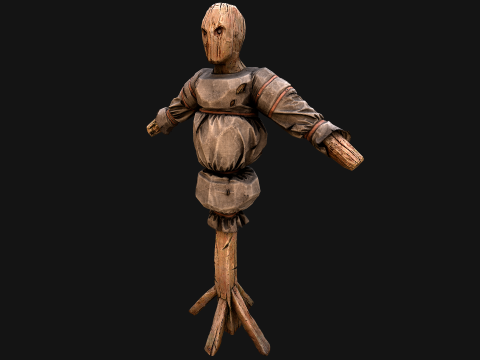Wooden Dummy Medieval Training Camp Environment 3D Модель