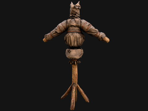 Wooden Dummy Medieval Training Camp Environment 3D Модель