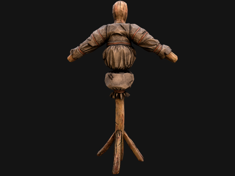 Wooden Dummy Medieval Training Camp Environment 3D Модель