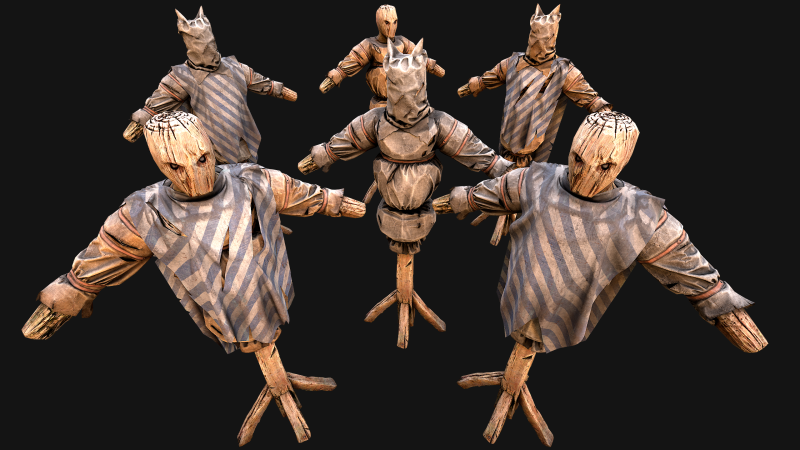 Medieval Wooden Military Prison Dummy Training Camp Environment 3D मॉडल .c4d .max .obj .3ds .fbx .stl .blend