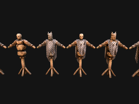 Medieval Wooden Military Prison Dummy Training Camp Environment 3D मॉडल