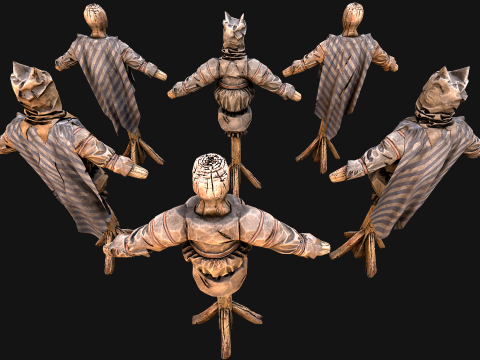 Medieval Wooden Military Prison Dummy Training Camp Environment 3D मॉडल