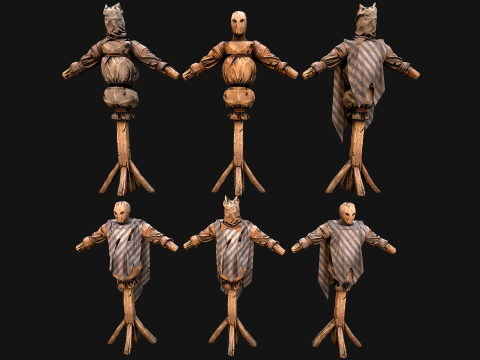 Medieval Wooden Military Prison Dummy Training Camp Environment 3D मॉडल