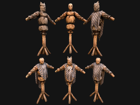 Medieval Wooden Military Prison Dummy Training Camp Environment 3D मॉडल
