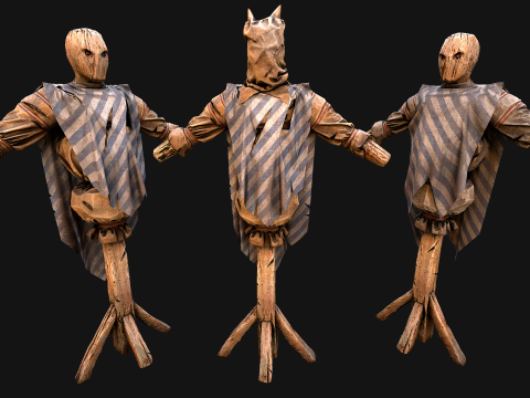 Medieval Wooden Military Prison Dummy Training Camp Environment 3D मॉडल