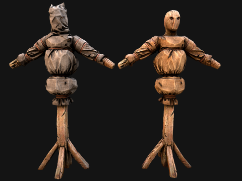 Medieval Wooden Military Prison Dummy Training Camp Environment 3D मॉडल