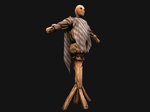 Medieval Wooden Military Prison Dummy Training Camp Environment 3D मॉडल