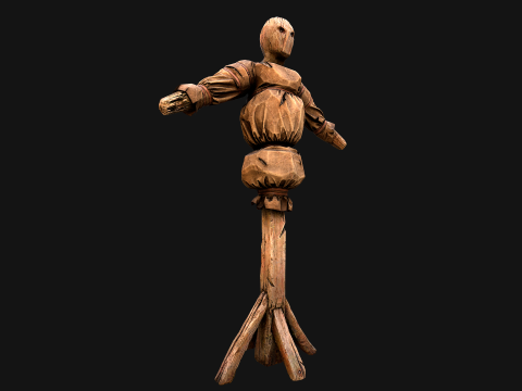 Medieval Wooden Military Prison Dummy Training Camp Environment 3D मॉडल