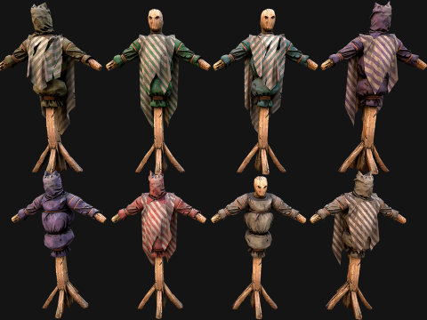 Medieval Wooden Training Shooting Dummy Fair Castle Environment Model 3D