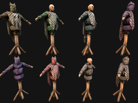 Medieval Wooden Training Shooting Dummy Fair Castle Environment Modèle 3D