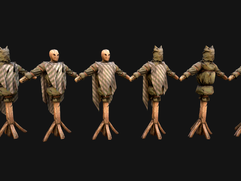 Medieval Wooden Training Shooting Dummy Fair Castle Environment Modèle 3D