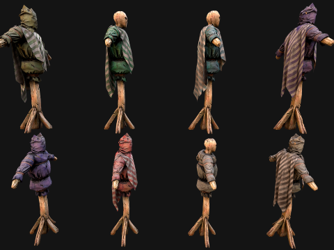 Medieval Wooden Training Shooting Dummy Fair Castle Environment Modèle 3D