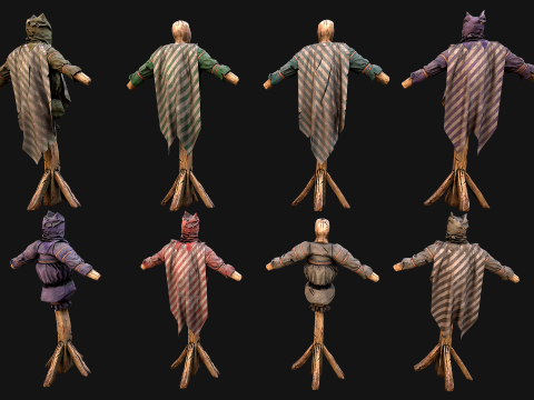 Medieval Wooden Training Shooting Dummy Fair Castle Environment Modèle 3D