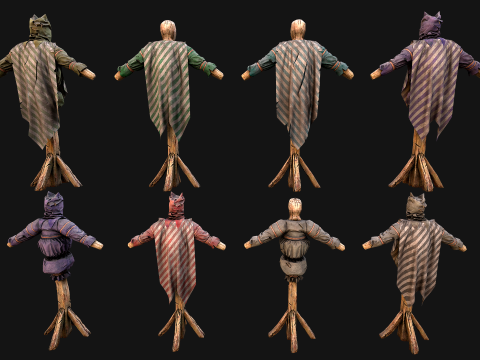 Medieval Wooden Training Shooting Dummy Fair Castle Environment Modèle 3D