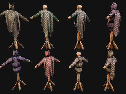 Medieval Wooden Training Shooting Dummy Fair Castle Environment Modèle 3D