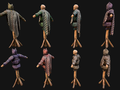 Medieval Wooden Training Shooting Dummy Fair Castle Environment Modèle 3D
