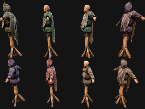 Medieval Wooden Training Shooting Dummy Fair Castle Environment Modèle 3D