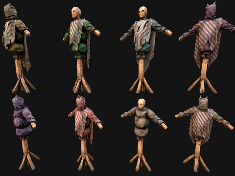 Medieval Wooden Training Shooting Dummy Fair Castle Environment Modèle 3D