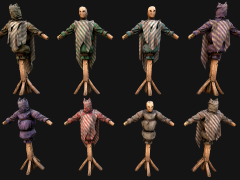 Medieval Wooden Training Shooting Dummy Fair Castle Environment Modèle 3D