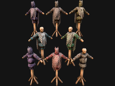 Medieval Wooden Training Shooting Dummy Fair Castle Environment Modèle 3D