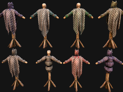 Medieval Wooden Training Shooting Dummy Fair Castle Environment Modèle 3D