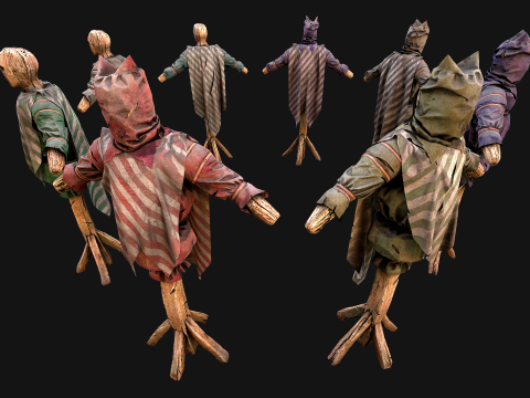 Medieval Wooden Training Shooting Dummy Fair Castle Environment Modèle 3D
