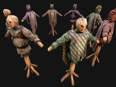 Medieval Wooden Training Shooting Dummy Fair Castle Environment Modèle 3D
