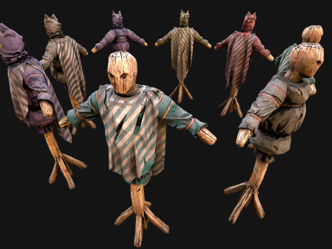 Medieval Wooden Training Shooting Dummy Fair Castle Environment Modèle 3D